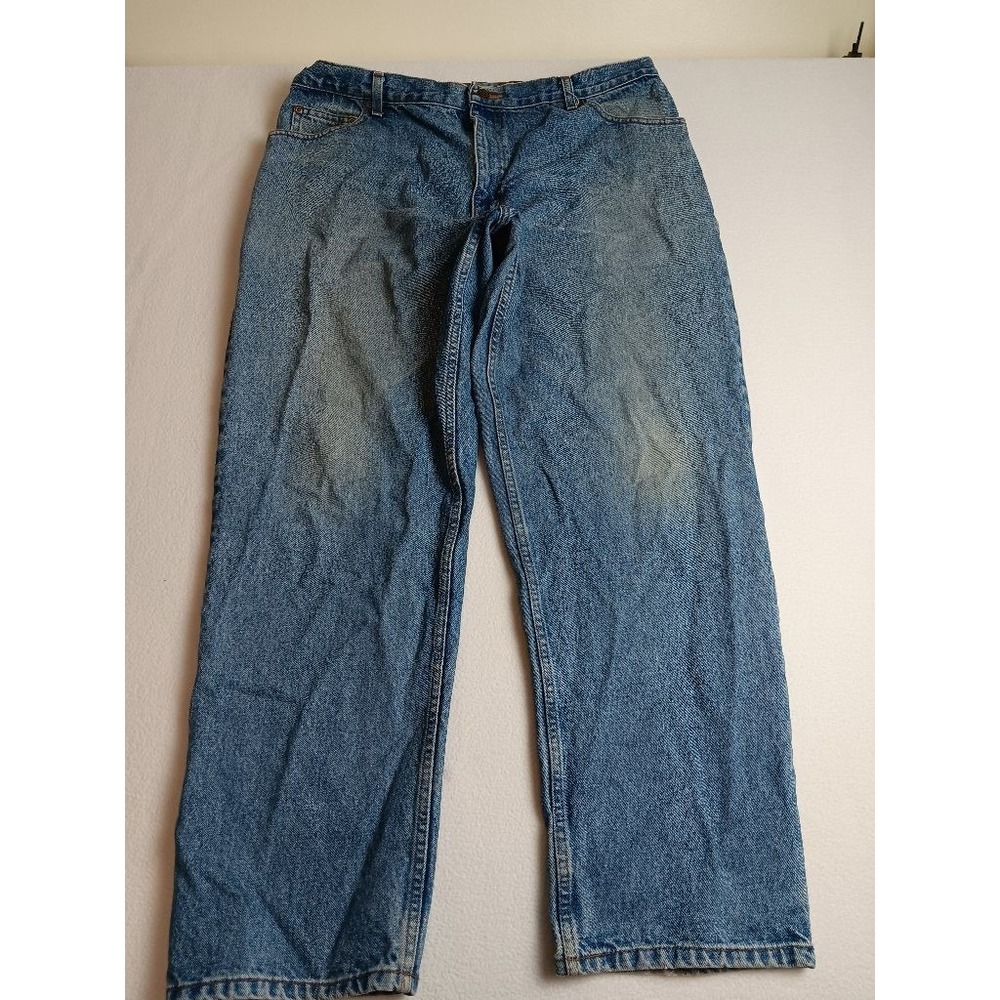 Vintage Grenshaw Mens 38x30 Blue Jeans Medium Wash 100% Cotton Straight Leg